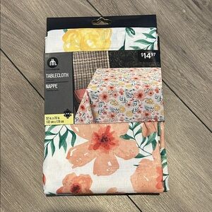 NEW 🆕 Mainstays Floral Tablecloth with Orange and Yellow Accents 52x70 in